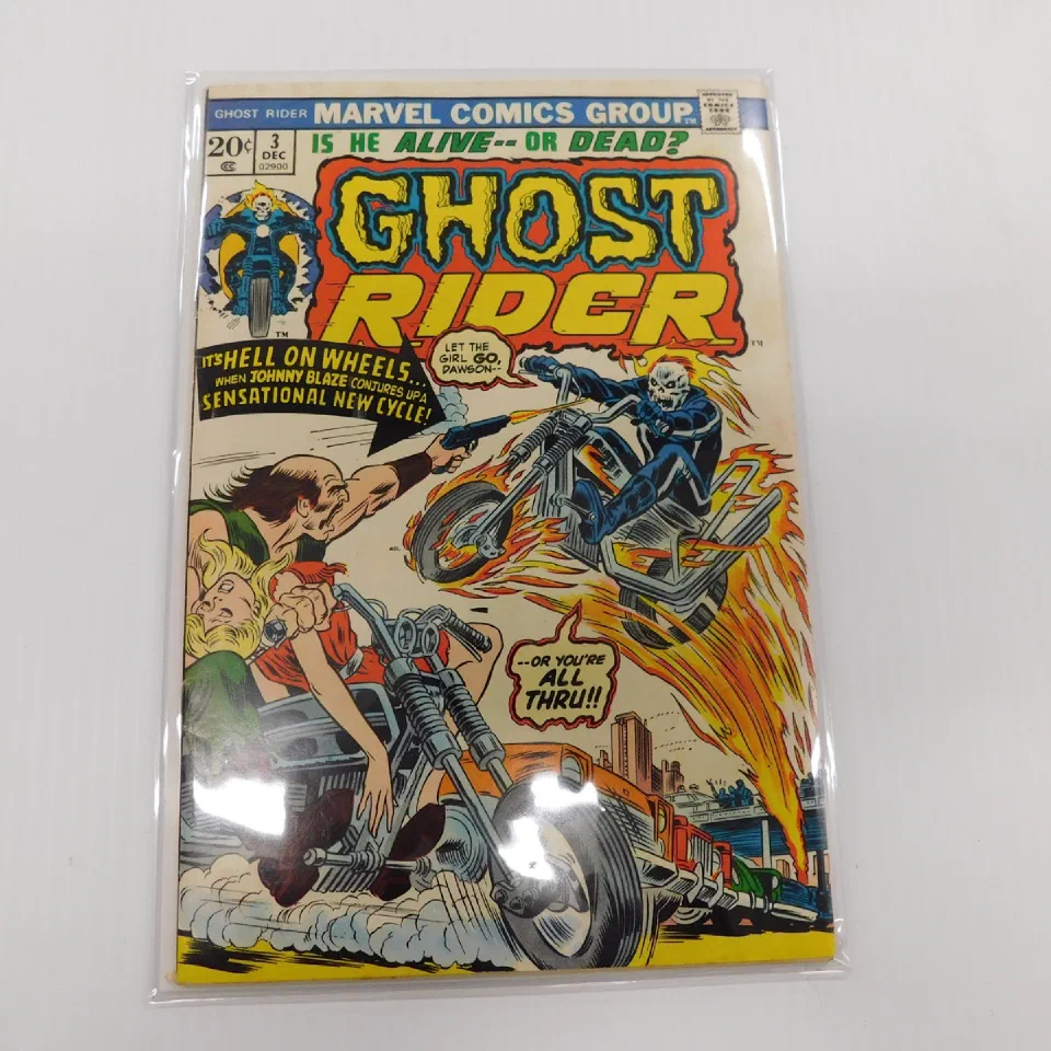 Ghost Rider, a bronze-age Marvel book, bagged and boarded